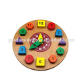 Promotional Wooden Toys Child Educational Clock Game Toy Shape Clock Wooden Toys